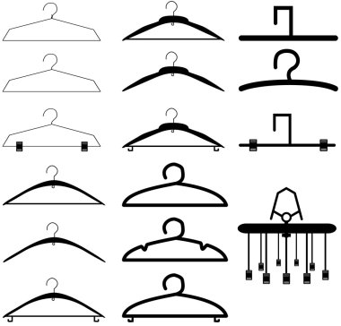 Askıları Icon set çeşitli şekil.