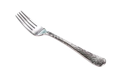 Metal çatal beyaz arkaplanda izole
