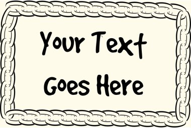 Kaligrafi zinciri metni vektör çerçeve tasarımı