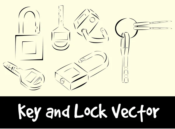 Diseño minimalista de clave y bloqueo gráfico vectorial — Vector de stock