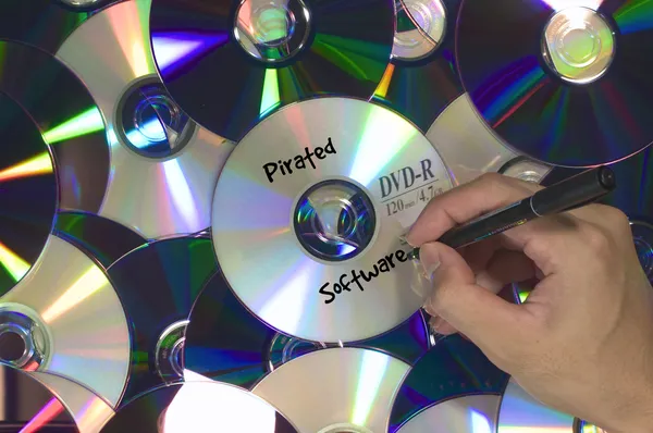 Піратські софтверки DVD пілотовані — стокове фото