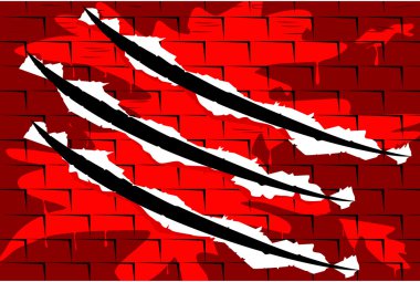 kan sıçrama insan şekli ile büyük pençe tarafından tuğla scracth