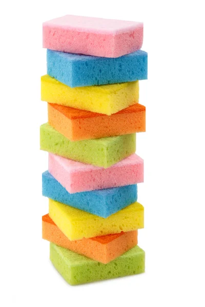 Stack of cleaning sponges — Stock Photo, Image