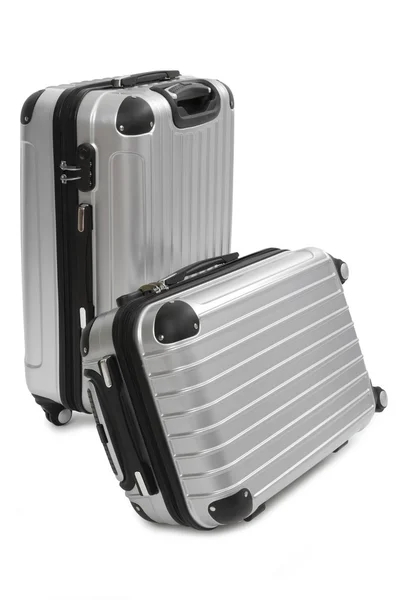 Silver suitcase — Stock Photo, Image