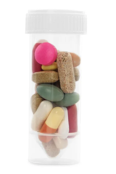 Pillole fuoriuscita in bottiglia — Foto Stock