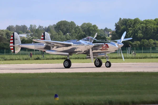 Pardubice Airshow République Tchèque Mai 2022 Lightning Avions Seconde Guerre — Photo