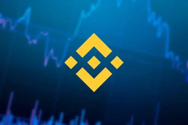 Криптовалюта Binance Coin. Діаграма зростання монет BNB на біржі, діаграма — стокове фото