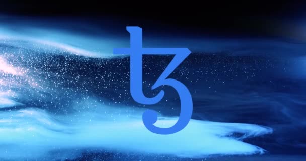 Tezos XTZ Cryptocurrency (dalam bahasa Inggris). Bagan pertumbuhan koin Solana pada bursa, bagan — Stok Video