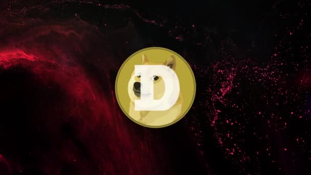 Dogecoin DOGE Kriptopara birimi. Döviz ve grafiğinde DOGE madeni para büyüme tablosu — Stok video