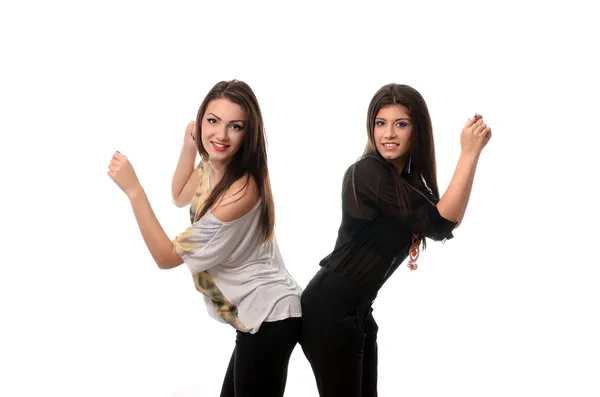 Dos novias bailando y divirtiéndose — Foto de Stock