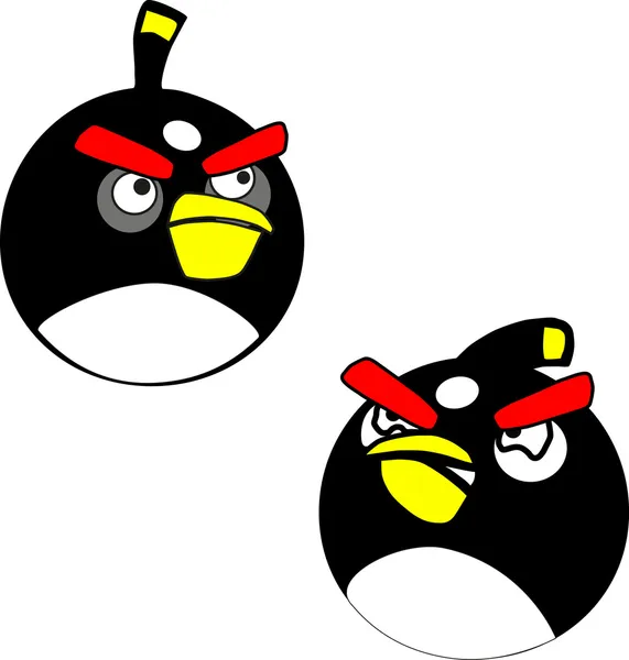 Pájaros negros enojados — Vector de stock