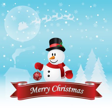 kardan adam Noel kartı vektör çizim