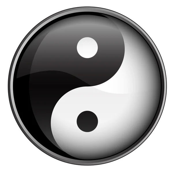 yin yang siyah beyaz rozet vektör çizim