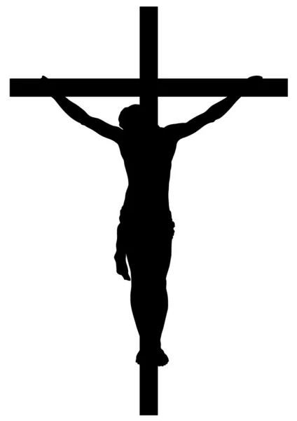 Jésus Christ Crucifiction Silhouette — Image vectorielle