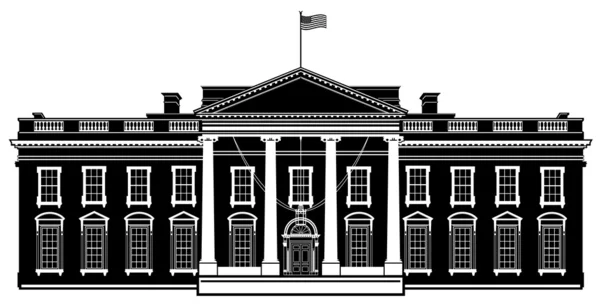 Casa Branca Washington DC Black Vector Ilustração Vetores De Stock Royalty-Free