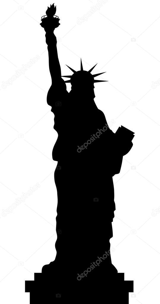 Statue Of Liberty Vector Black Shadows Silhouette