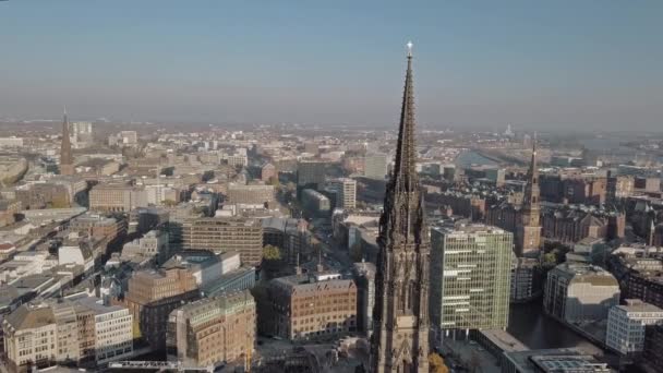 Съёмки с воздуха в Гамбурге — стоковое видео