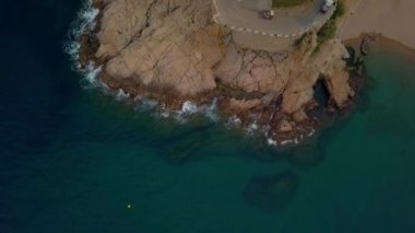 Costa Brava Kıyısı İspanya Yaz zümrüt su antenleri