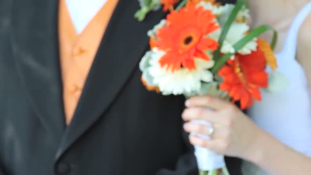 Düğün boquet raf odak — Stok video