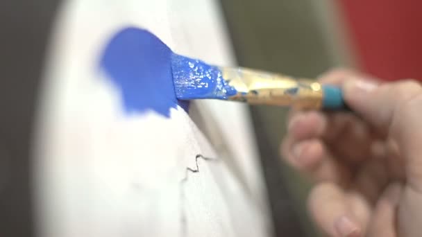 Tight shot of painting — Stock Video