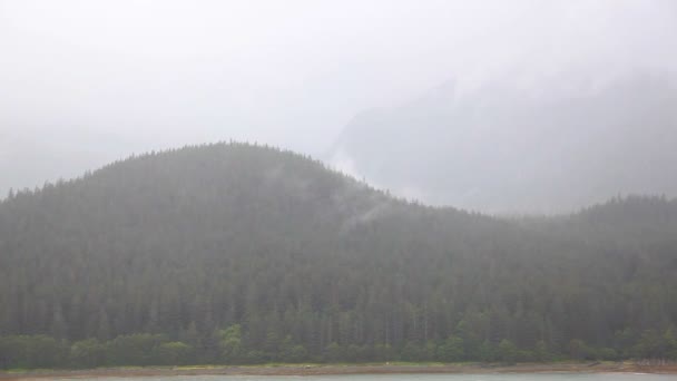 雨下在阿拉斯加海岸上. — 图库视频影像