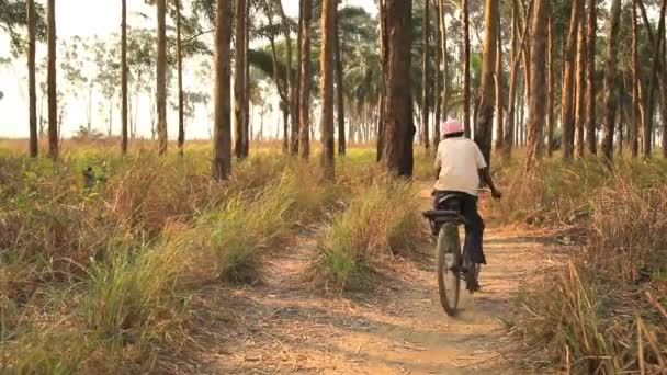 Caminho de bicicleta no Congo — Vídeo de Stock