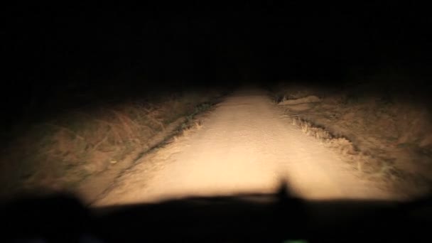 Водіння в нічний грунтової дороги в Конго. — стокове відео