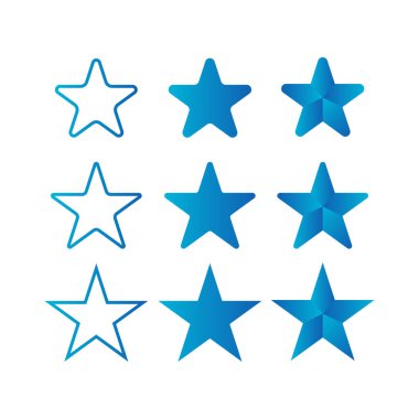 Beyaz arkaplanda mavi rtarlar var. Kolay düzenlenebilir vektör illüstrasyonu.