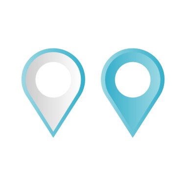 Vektör çok renkli harita pin simgesi. Düzenlenmesi kolay ve her boyuta göre ölçeklendirilebilir.