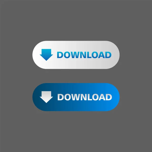 Pulsante Download Bianco Blu Stile Neomorfismo Facile Illustrazione Vettoriale Modificabile — Vettoriale Stock