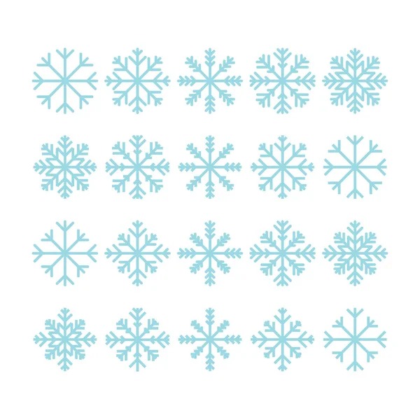 Set Von Runden Und Quadratischen Ikonen Von Schneeflocken Silhouetten Silvesterstimmung Vektorgrafiken