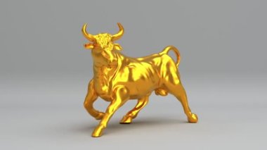 Güçlü kızgın güç boğası ya da dönen öküz kusursuz döngülü animasyon geçmişi, mutlu Çin yeni yılı ve astrolojik burç burcu Taurus burcu, İspanyol boğa güreşi konsepti 3D canlandırma animasyonu.