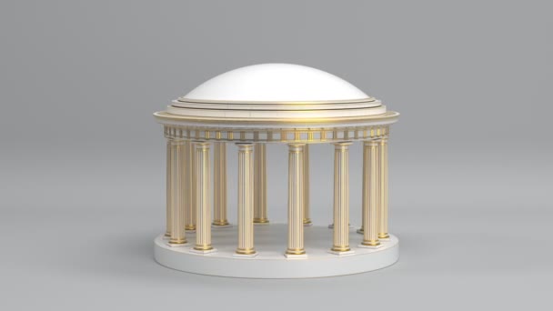 Rotující Starověký Řecký Mramor Rotunda Sloupy Starožitný Kruhový Altán Bezešvé — Stock video
