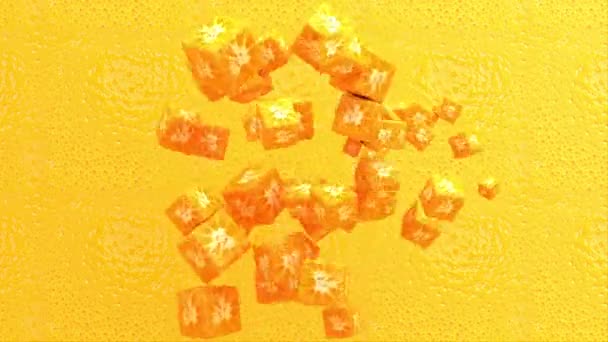 Organic Healthy Orange Fruit Slice Fresh Citrus Render Animated Background — Stock Video