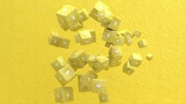 Olgun sulu organik ekşi limon taze meyve soyut canlandırılmış arka plan, sarı turunçgil ve C-4k animasyonlu sağlıklı yiyecekler, doğal yaz vejetaryen malzemesi..