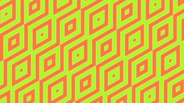 Geometrik şablon, dikişsiz döngü animasyon arka plan, dekoratif tarzda geometrik süs, güzel animasyon duvar kağıdı izi.