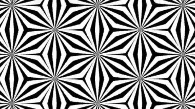 Geometrik hareket eden siyah saykodelik desen, çizgili dikişsiz döngü arka planı zig zag ve eşkenar dörtgen, modaya uygun zarif süs.