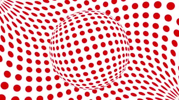 Illusion Optique Monochrome Rouge Blanc Avec Motif Géométrique Fond Mouvement — Video