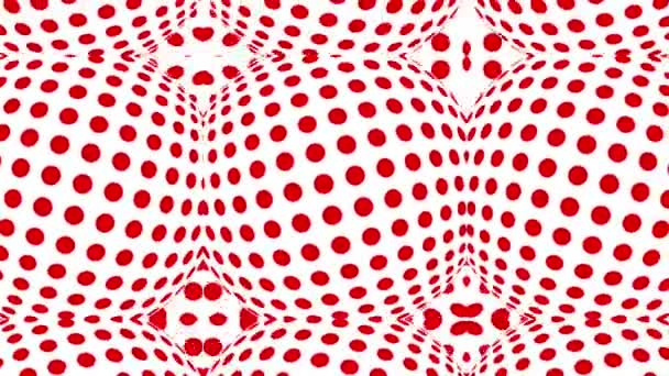 Ilusão Óptica Monocromática Vermelha Branca Com Padrão Geométrico Fundo Surreal — Vídeo de Stock