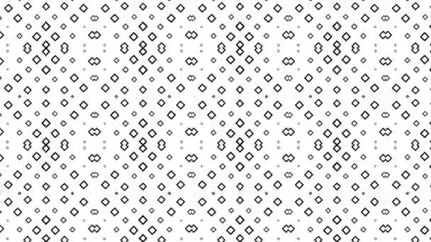 Geometrische Bewegende Zwart Wit Monochrome Psychedelische Patroon Vierkante Naadloze Looping — Stockvideo