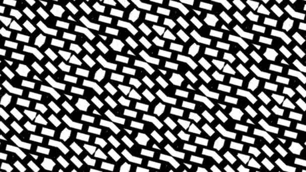 Geometric Moving Black White Monochrome Psychedelic Pattern Square Seamless Looping — Stock Video