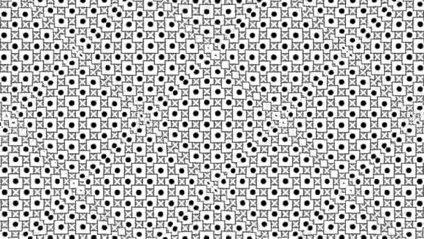 Motivo Geometrico Movimento Bianco Nero Monocromatico Psichedelico Quadrato Senza Cuciture — Video Stock