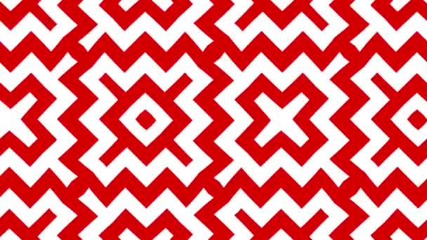 Geometrisches Bewegliches Rotes Psychedelisches Muster Gestreifter Nahtloser Looping Hintergrund Trendig — Stockvideo