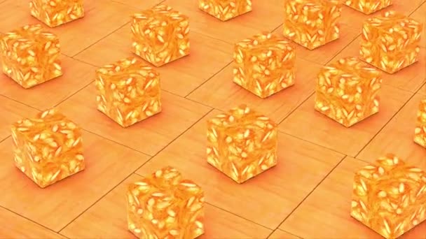 Surowy Pomarańczowy Pyszne Dojrzałe Dyni Renderować Animowany Abstrakcyjny Tło Ruchu — Wideo stockowe