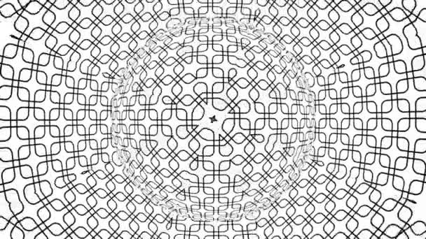 Illusione Ottica Monocromatica Bianco Nero Con Motivo Geometrico Surreale Ipnotico — Video Stock