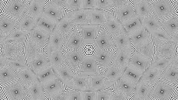 Black White Monochrome Optical Illusion Geometric Pattern Surreal Hypnotic Seamless — Stock Video