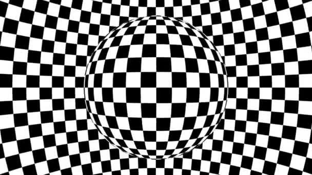 具有几何图案的黑白单色光学幻象 超现实催眠无缝环路运动背景 迷幻时尚装饰虚幻假象3D渲染动画 — 图库视频影像