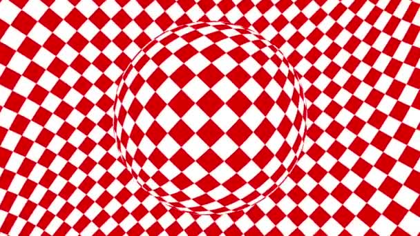 Red White Monochrome Optical Illusion Geometric Pattern Surreal Hypnotic Seamless — Stock Video