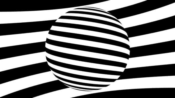 Fekete Fehér Monokróm Optikai Illúzió Geometriai Mintával Szürreális Hipnotikus Zökkenőmentes — Stock videók