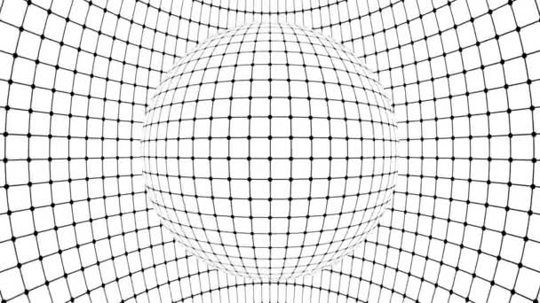 Iluzie Optică Monocromă Alb Negru Model Geometric Fundal Mișcare Fără — Videoclip de stoc